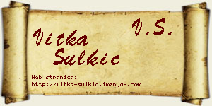 Vitka Šulkić vizit kartica